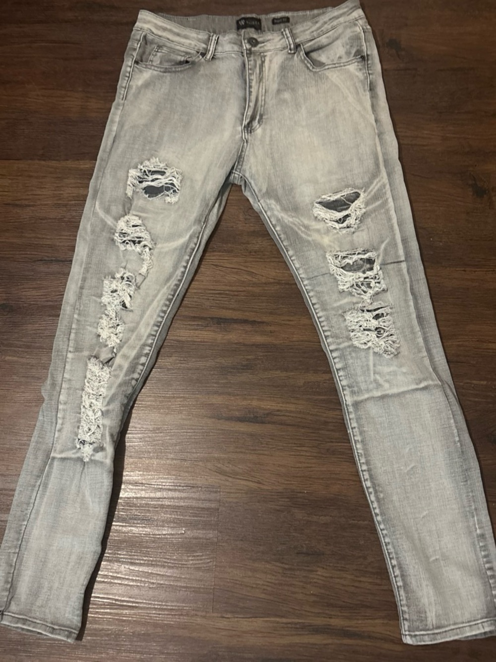 Light Wash Distressed Skinny Jeans